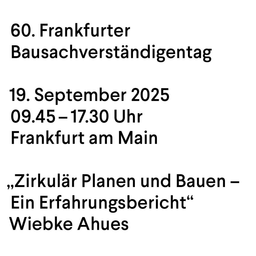 60. Frankfurter Bausachverständigentag